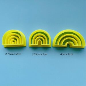 Set of 3 Rainbow Combined Stamp Polymer Clay Cutters 