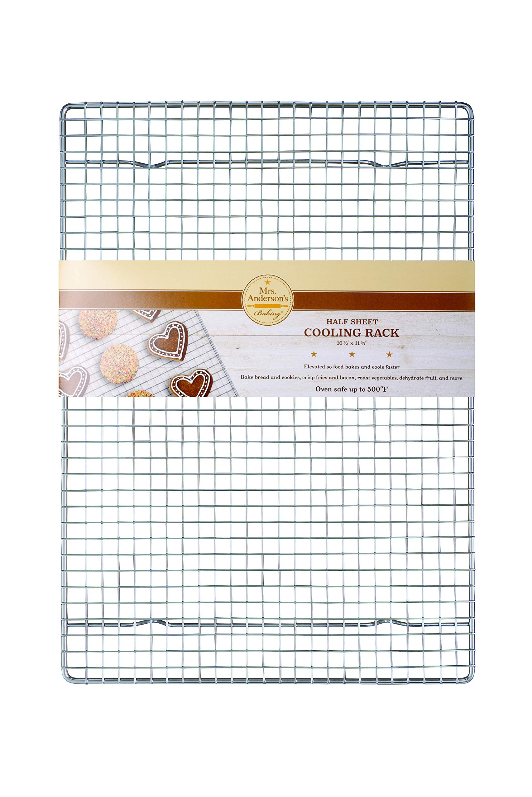 Mrs. Anderson’s Baking Professional Half Sheet Baking and Cooling Rack, 16.5 x 11.75-Inches, Set of 2