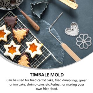 Hemoton 7pcs Rosette and Timbale Set Aluminum Waffle Molds Swedish Rosette Cutter Bunuelos Molds Waffle Molds Rosettes Set for Baking Cake Cookie