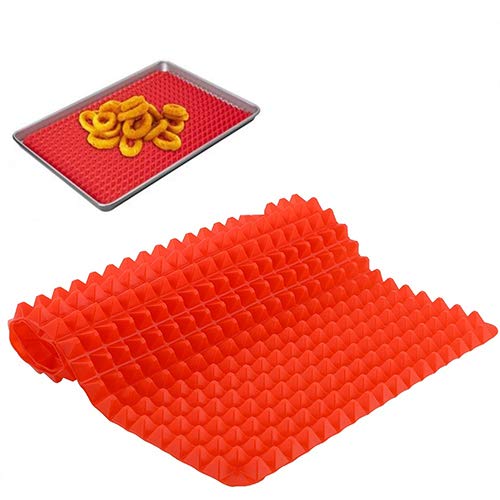 Maserfaliw Pyramid Pan Baking Mat Red Pyramid Pan Nonstick Silicone Baking Mat Mould Cooking Mat Oven Baking Tray, Essential for Home Life, Can Be Used As