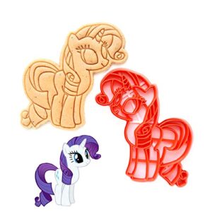 cookie cutter by 3dforme, little pony, pony rarity cake fondant frame mold for buscuit