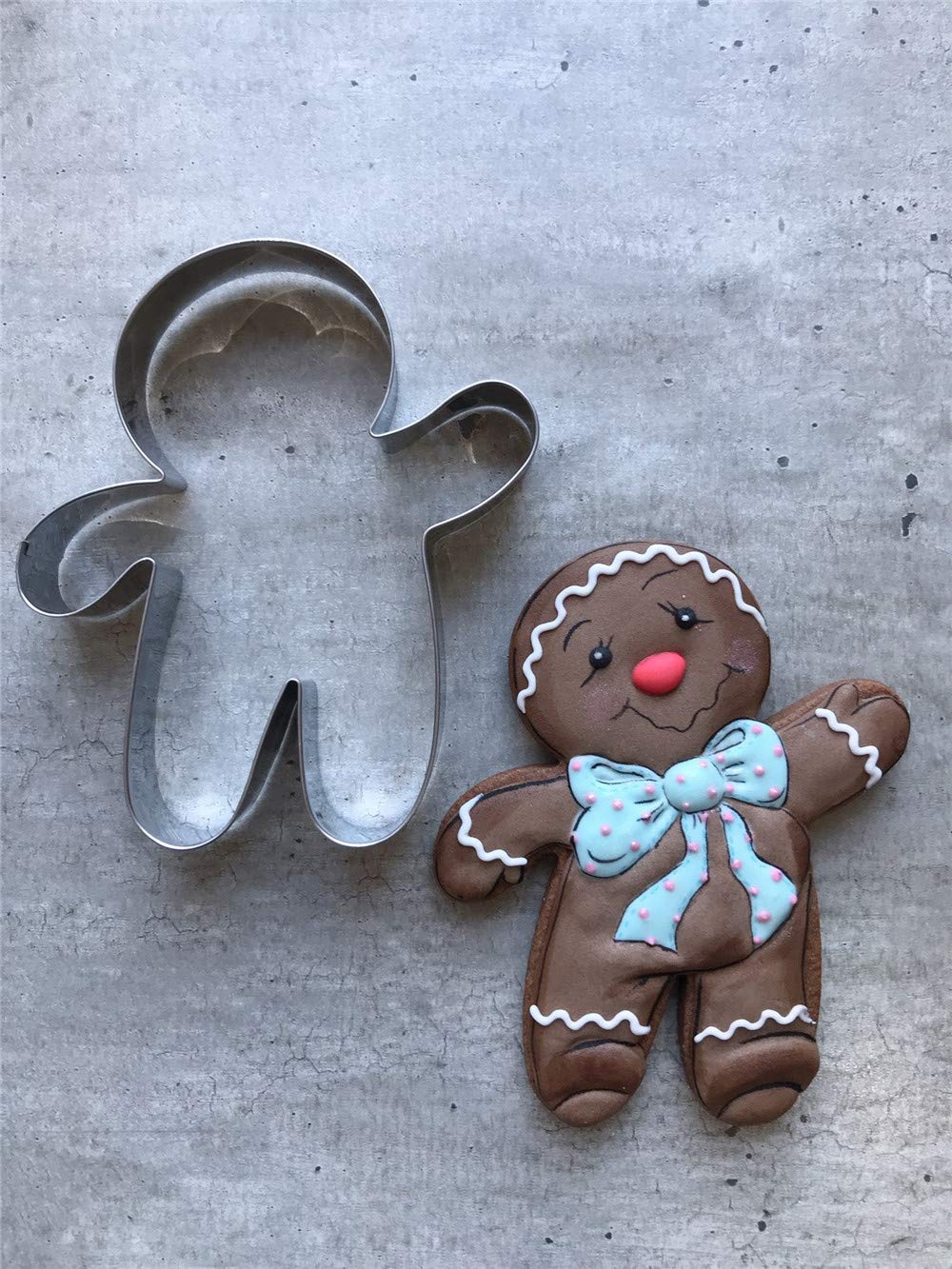 LILIAO Christmas Waving Gingerbread Man Cookie Cutter - Extra Large: 4.2 x 5.6 inches - Stainless Steel