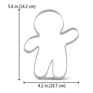 LILIAO Christmas Waving Gingerbread Man Cookie Cutter - Extra Large: 4.2 x 5.6 inches - Stainless Steel