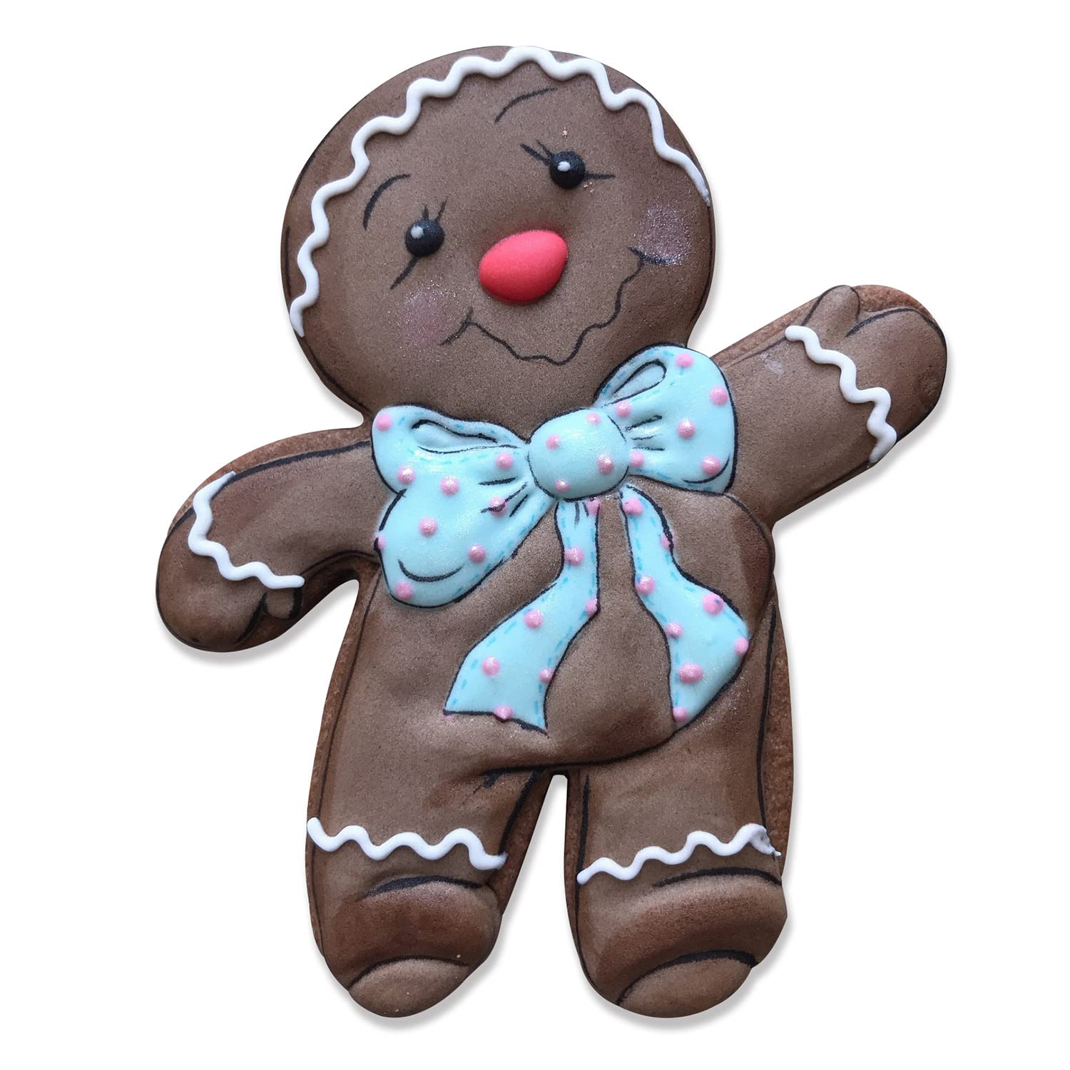 LILIAO Christmas Waving Gingerbread Man Cookie Cutter - Extra Large: 4.2 x 5.6 inches - Stainless Steel