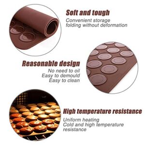 Macaron Silicone Baking Mat, Macaron Mat Almond muffin chocolate chip cookies 48 Capacity (brown)