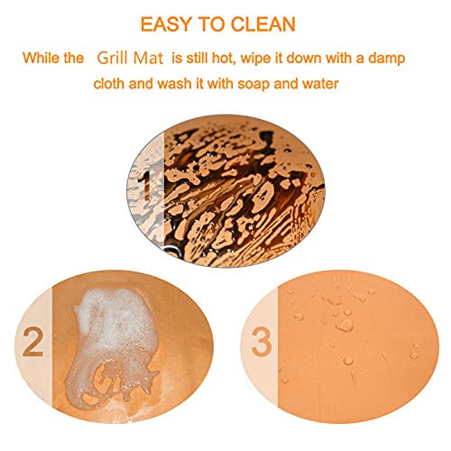 Copper Oven Liners 5 Set Removable Non Stick Oven Mats with Tong and Basting Brush, Easy Clean & Use for Electric,Gas,Microwave,Toaster Ovens Accessories