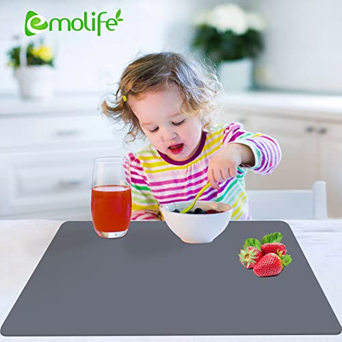 Multipurpose Silicone Mats for Kitchen Counter, Countertop Protector, Heat Resistant Mat for Air Fryer to Site on, 23.6"x23.6"x0.08" Dark Grey