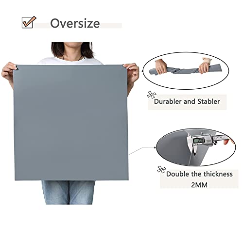 Multipurpose Silicone Mats for Kitchen Counter, Countertop Protector, Heat Resistant Mat for Air Fryer to Site on, 23.6"x23.6"x0.08" Dark Grey