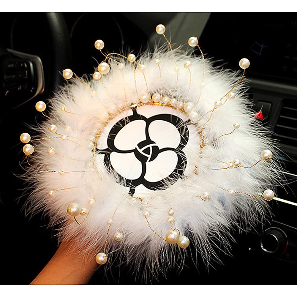 Dashboard Mat, Pearl Feather Base Car Non Slip Mat for Home Decor Ornament