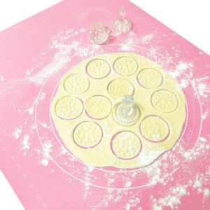 Pink Silicone Baking Mat Pastry Mat For Rolling Out Dough Pastry Pie Crust and Fondant Nonstick Thick Large 25” X 18” With Measurement, BPA Free Non stick Non Slip and Easy to Clean Reusable