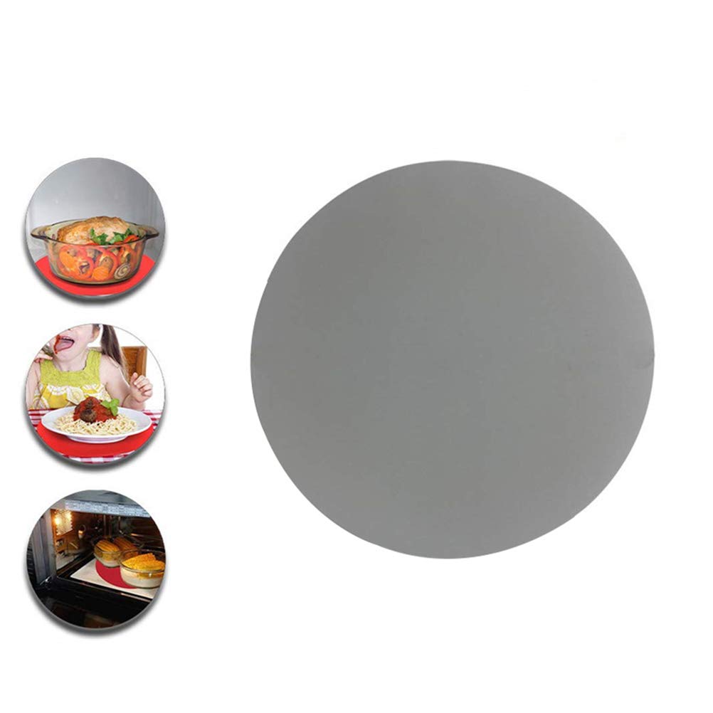 Silicone Microwave Mat, 30cm/11.8in Non Stick Oven Mat Baking Mat Heat Resistant Microwave Turntable Mat for Kitchen(Grey)