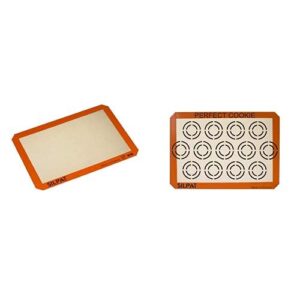 silpat baking kit; includes one perfect cookie silcone baking mat and one premium non-stick silicone baking mat, half sheet size, 11-5/8 x 16-1/2