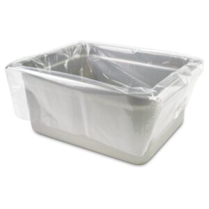 pansaver hotel clear pan liners for easy clean up - disposable buffet pan liners, ovenable up to 400f (half medium/deep pan liner - 14 x 23 in)
