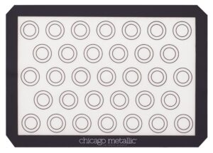 chicago metallic silicone pastry mat with measurements,, baking mat with cookie marks gray 16.5x11.5 inch