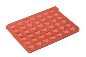 silikomart 23.043.00.0065 mac03 mat for macaroons 42 brick shape heart red 5.5 x 5.5 x 12 "