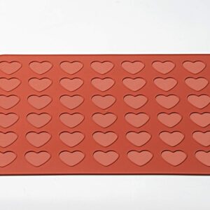 Silikomart 23.043.00.0065 mac03 Mat for Macaroons 42 Brick Shape Heart Red 5.5 x 5.5 x 12 "