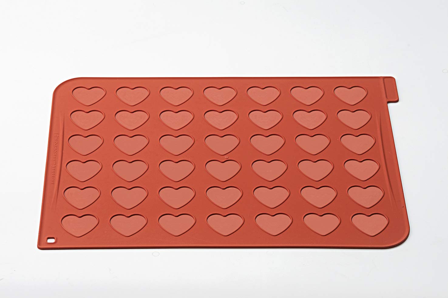 Silikomart 23.043.00.0065 mac03 Mat for Macaroons 42 Brick Shape Heart Red 5.5 x 5.5 x 12 "