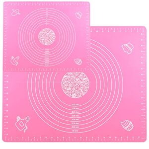 silicone baking mat | dough rolling measurement mat, large size non-stick for pastry, fondant, pizza, pie, cookie roll mat