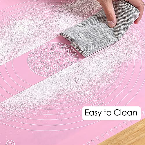 Silicone Baking Mat | Dough Rolling Measurement Mat, Large Size Non-Stick for Pastry, Fondant, Pizza, Pie, Cookie Roll Mat