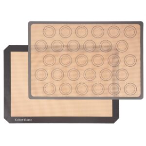 pack of 2 silicone baking mat macaron mat sheet, pro non-stick reusable sheet food safe tray pan liners, 11.6 x 16.5 inches (l x w)