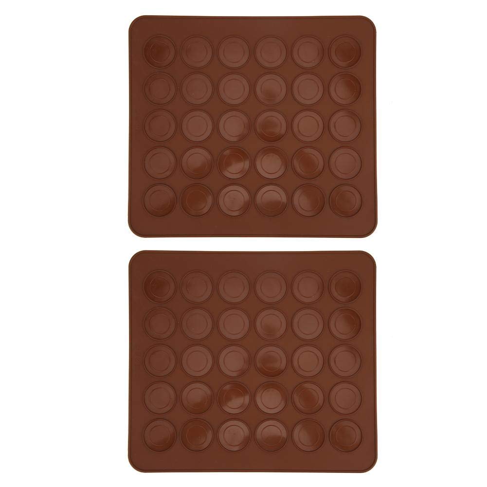 Silicone Macaron Mats, 2 Pieces of 30-Grid Macaron Pads Non-Sticking Kitchen Baking Molds Mats Pads for Making or Baking Macarons Cookies at Home Bakery Cake Shop