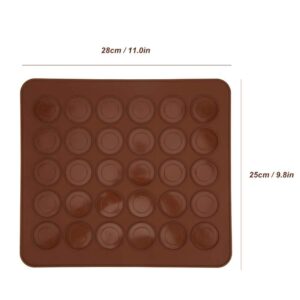 Silicone Macaron Mats, 2 Pieces of 30-Grid Macaron Pads Non-Sticking Kitchen Baking Molds Mats Pads for Making or Baking Macarons Cookies at Home Bakery Cake Shop