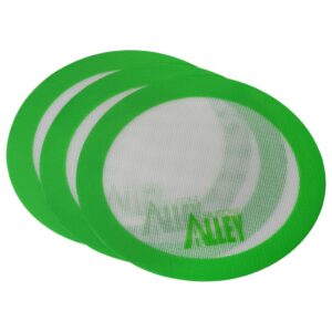 silicone alley, 3 non-stick mat pad/silicone rolling baking pastry mat large round 9.5" green