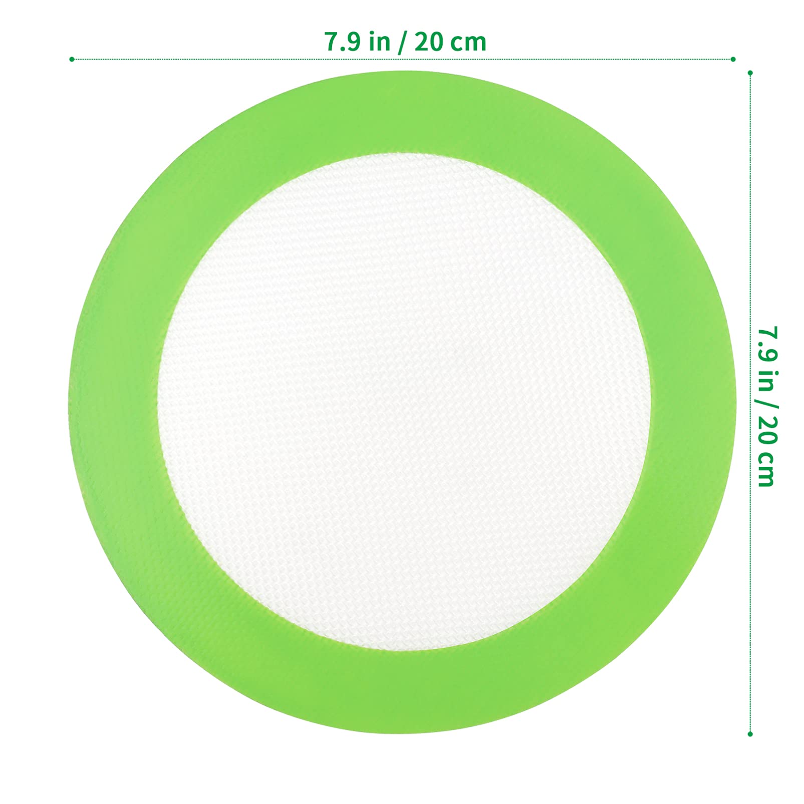 BESTonZON Silicone Baking Mats, 3-Pack Non-Stick Round Silicone Baking Sheet Liner,Reusable Heat Resistant Baking Pastry Sheets Round(Green)