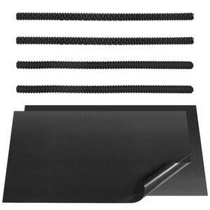 danzix 4 pcs black oven shelf silicone rack guard protector + 2 pcs non stick oven liners mat for keeping oven clean and protecting against burns and scars