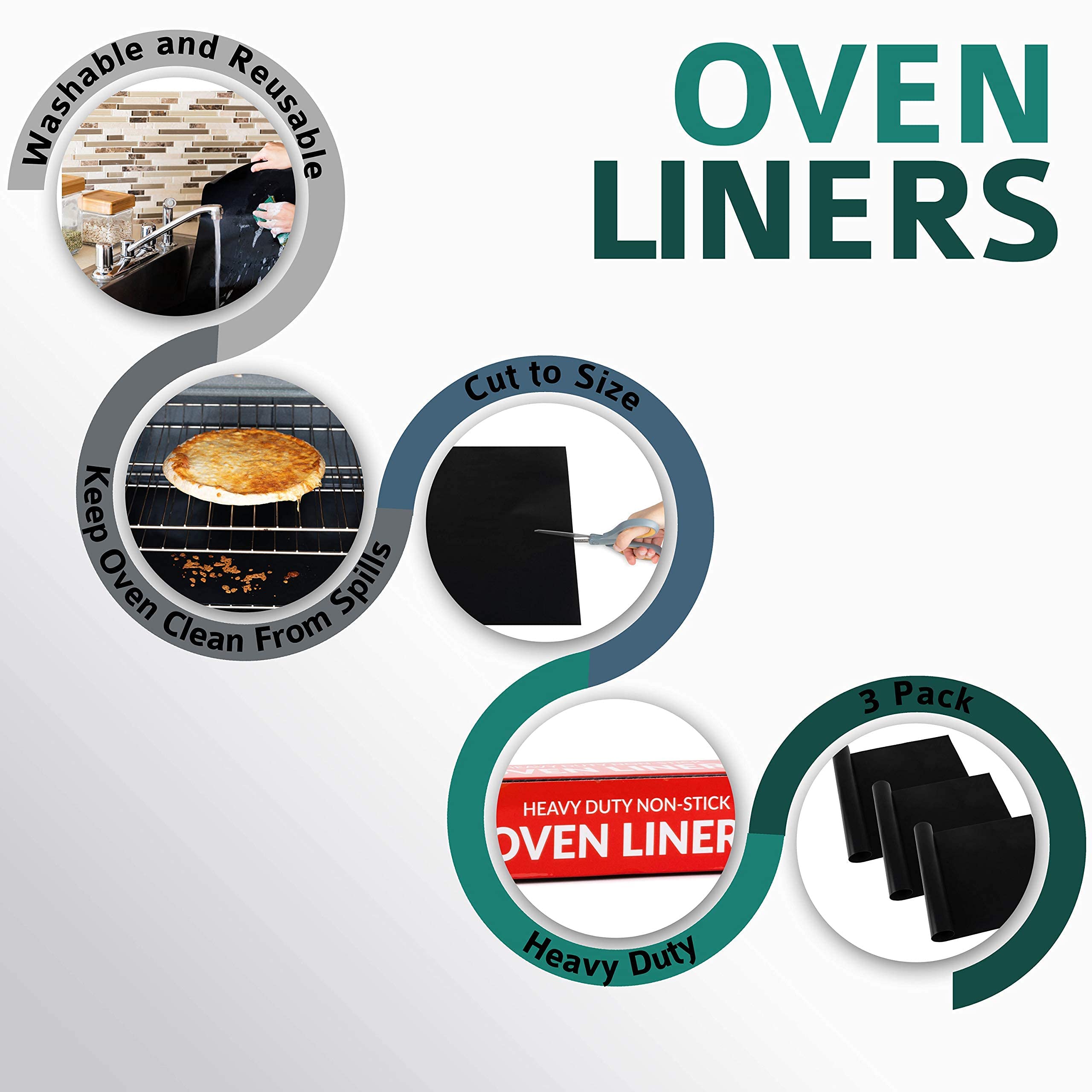 Party Bargains ‌Non-Stick‌ ‌Oven‌ ‌Liners‌ ‌-‌ ‌(3‌ ‌Pack)‌ ‌19.5"‌ ‌x‌ ‌15.7"‌ ‌Heavy-Duty‌ ‌Gas‌ ‌Stove,‌ ‌Microwave,‌ ‌Toaster‌ ‌and‌ ‌Electric‌ ‌Oven‌ ‌Protectors,‌ ‌BPA‌ ‌&‌ ‌PFOA‌ ‌Free‌