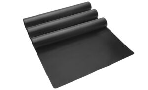 eternal living non-stick oven liners for bottom of electric, gas, toaster & microwave ovens extra thick heavy duty, extra large 26” x 16.25” set of 3 black