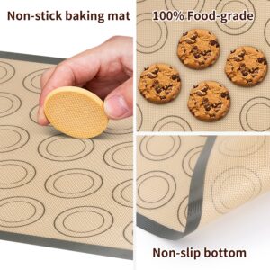 Non-stick Silicone Baking Mat Macaron Sheet (2 Pack) Resuable non-stick Cookie Pastry Mat Supplies Tools for Bake Pans & Toaster Oven -Bread