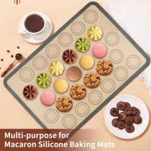 Non-stick Silicone Baking Mat Macaron Sheet (2 Pack) Resuable non-stick Cookie Pastry Mat Supplies Tools for Bake Pans & Toaster Oven -Bread