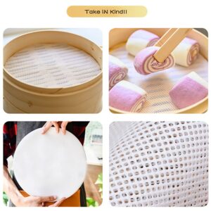 10 Pcs Silicone Steamer Mesh Mat 7 Inch Round Silicone Steamer Liners Mat Reusable Bun Steamer Pad Non-Stick Dim Sum Mesh for Home Kitchen, Bamboo Steamer, Restaurant, Dumplings, Pastry