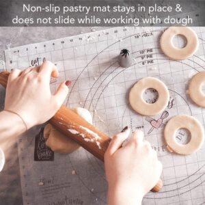 Cut N' Funnel Large Premium Pastry Mat made of Non-slip Food Grade Flexible Plastic for Rolling, Kneading, Shaping and Cutting Dough, 24” x 18” Made in the USA Happiness is Homemade by Chop Chop
