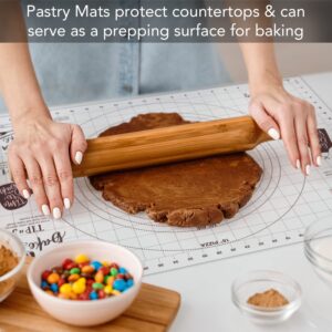 Cut N' Funnel Large Premium Pastry Mat made of Non-slip Food Grade Flexible Plastic for Rolling, Kneading, Shaping and Cutting Dough, 24” x 18” Made in the USA Happiness is Homemade by Chop Chop