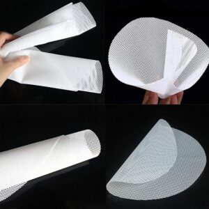 5Pcs 14Inch Non-Stick White Silicone Steamer - Silicone Steamer Mesh- Reusable Kitchen Steamer Mat Liners - Dim Sum Paper Restaurant Kitchen -Steamer Paper Liners for Steaming Basket