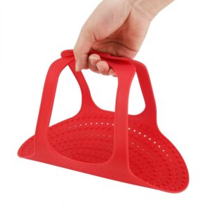 Heat Resistant Turkey Lifter, Poultry Lifter Turkey Roasting Sling, Oven Baking Mat Silicone Mat Non-Stick Cooker Sling, Multipurpose Cooking Accessory(Red)