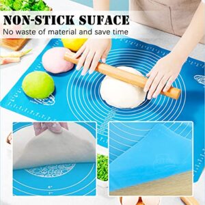 Hostk 3Pcs Silicone Baking Mat, Non Stick Pastry Mat with Measurements, Reusable Food Grade Silicone Counter Mat for Dough Rolling Mat, Baking Sheet, Macarons, Bread(11.4''*10.2'' ，19.7''*15.7''）