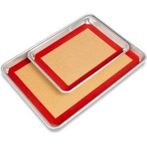 baking mats - premium non-stick silicone bake & pastry - set 4 items