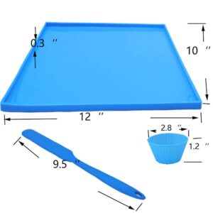 Silicone Cake Roll Maker,Silicone Baking Mat,Multipurpose Silicone Nonstick Pastry Mat, Portable Food Mat Travel Placemat for Toddler，ilicone Cake Roll Maker, Bakeware Baking Tools (10'', Blue)