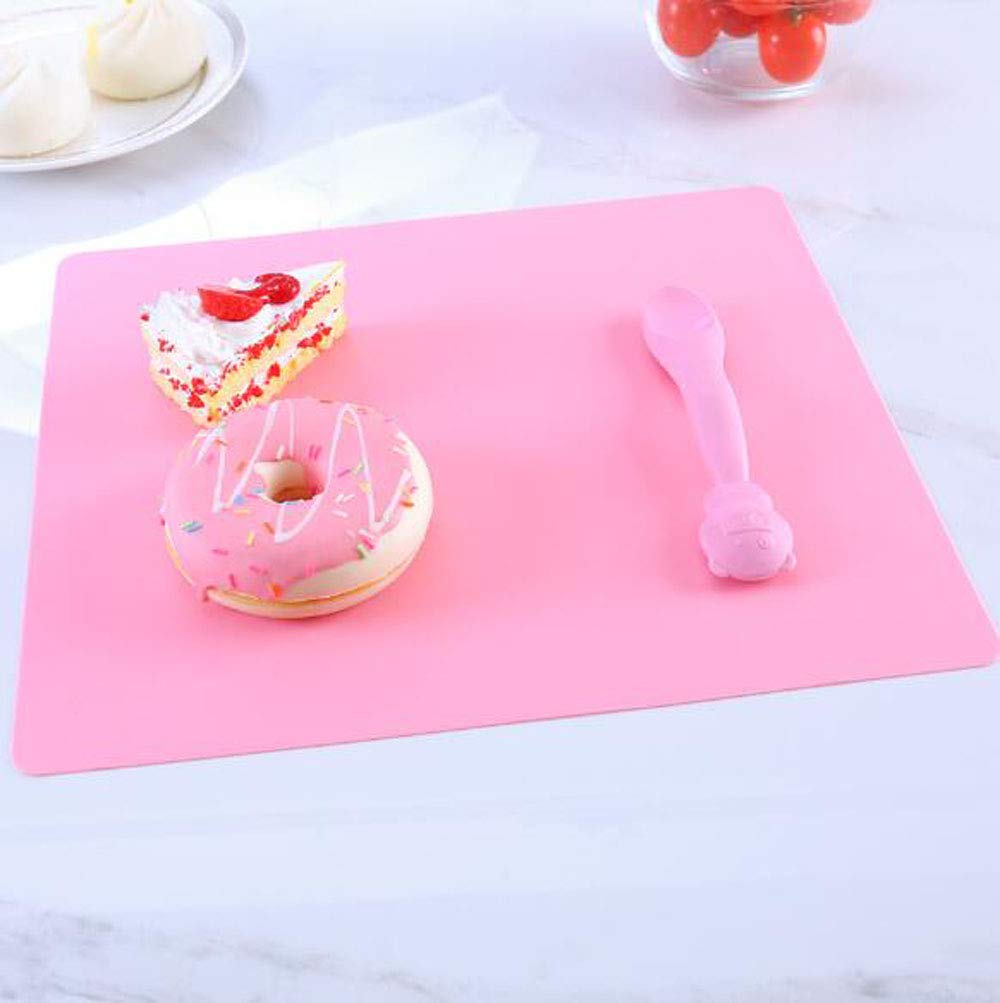 Pink Heat Resistant Nonslip Table Mat, Multipurpose Extra Large Silicone Nonstick Pastry Mat, Countertop Protector, 19.7''15.7"