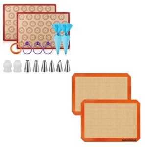macaron silicone baking mats, easy clean and no stick silicone baking mats set