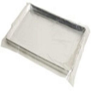 pansaver hotel clear sheet pan liners for easy clean up - disposable buffet pan liners, ovenable up to 400f (bun sheet pan - 14.25 x 19 in)
