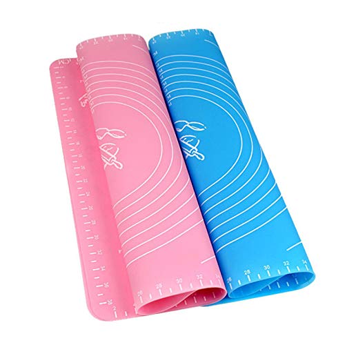 Silicone Baking Mat for Pastry Rolling Dough BPA Free Non stick and Non Slip Table Sheet Baking Supplies for Pie Sheet Bake Pizza Cake (Medium, Pink)