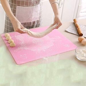 Silicone Baking Mat for Pastry Rolling Dough BPA Free Non stick and Non Slip Table Sheet Baking Supplies for Pie Sheet Bake Pizza Cake (Medium, Pink)