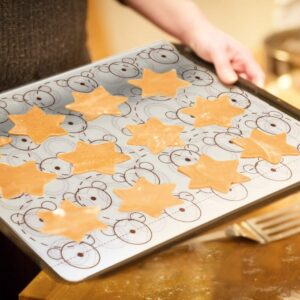 Macaron Silicone Baking Mats - Set of 3 - Baking Mat Non Stick Silicone BPA Free - 2 Sheet Baking Mat and 1Dough Rolling Mat with Measurements