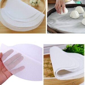 Hcooker 5PCS Silicone Steamer Liners Mesh Non-stick Mat Round Shape Steamed Dumplings Pastry Dim Sum