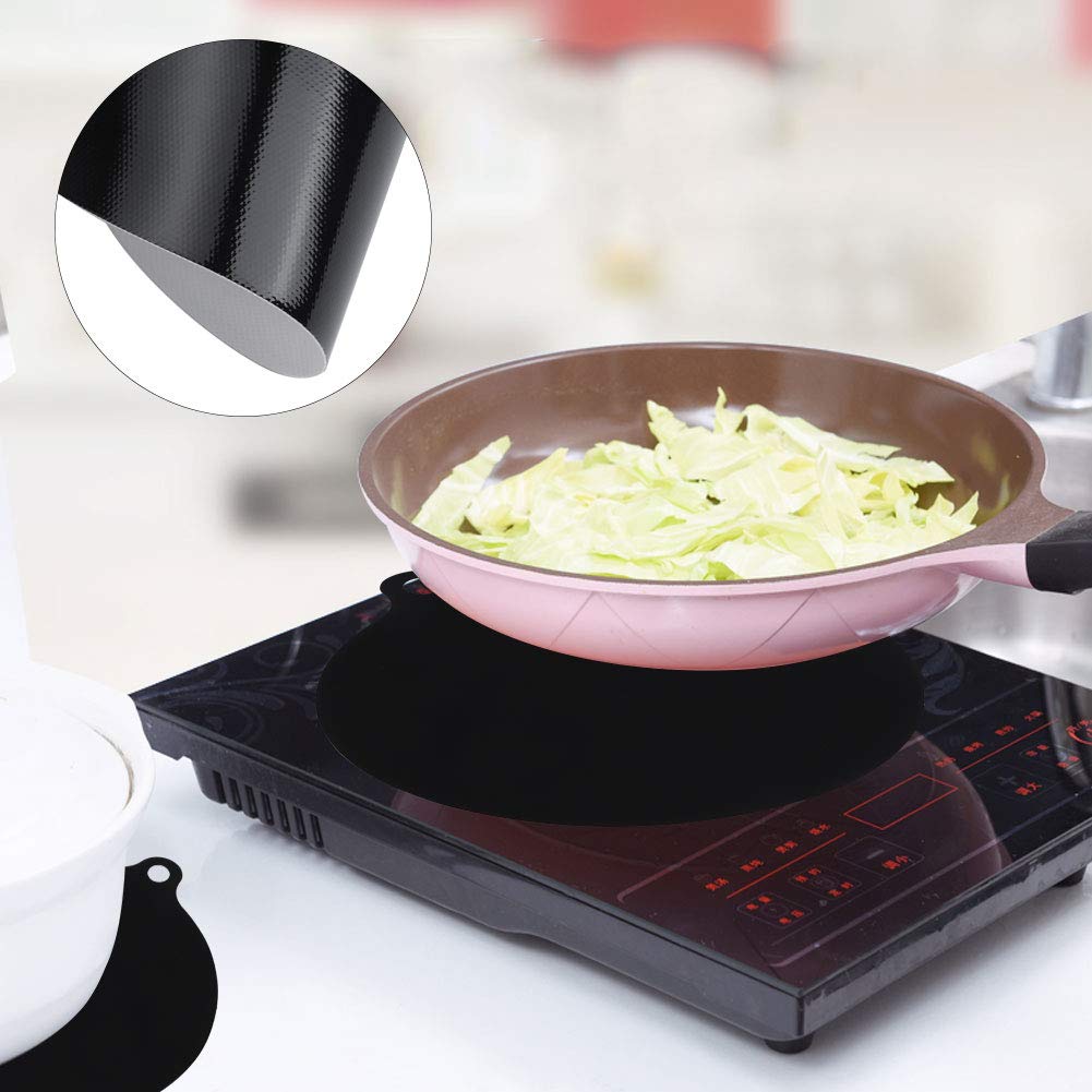 Electric Induction Cooktop Protector Mat Set, Silicone Nonstick Pastry Mat Heat Resistant Nonskid Table Mat Round Heat Insulated Pad 22cm Kitchen Utensils