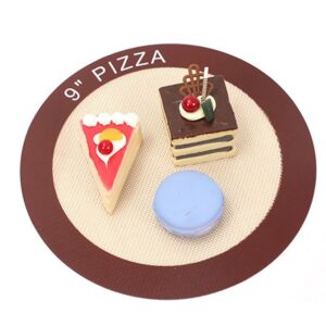 Oven Pad Pizza Non-Stick Rolling Dough Mat Silicone Kitchen Bakeware Baking Liner Oven Sheet Non-stick Baking Supplies(22.8cm)